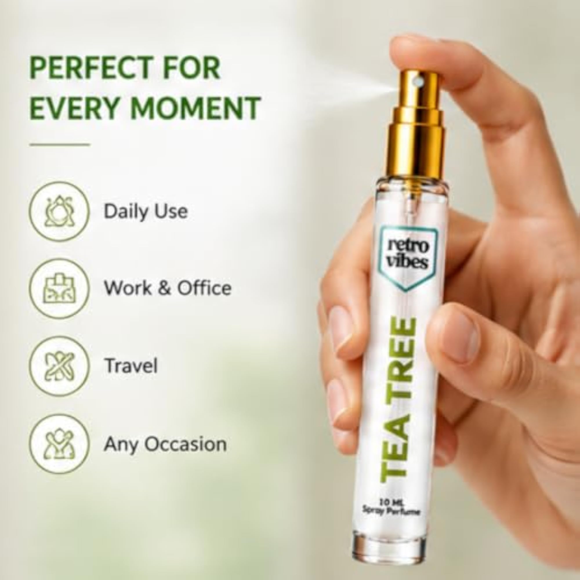 Retro Vibes Tea Tree Spray Perfume for Men & Women
